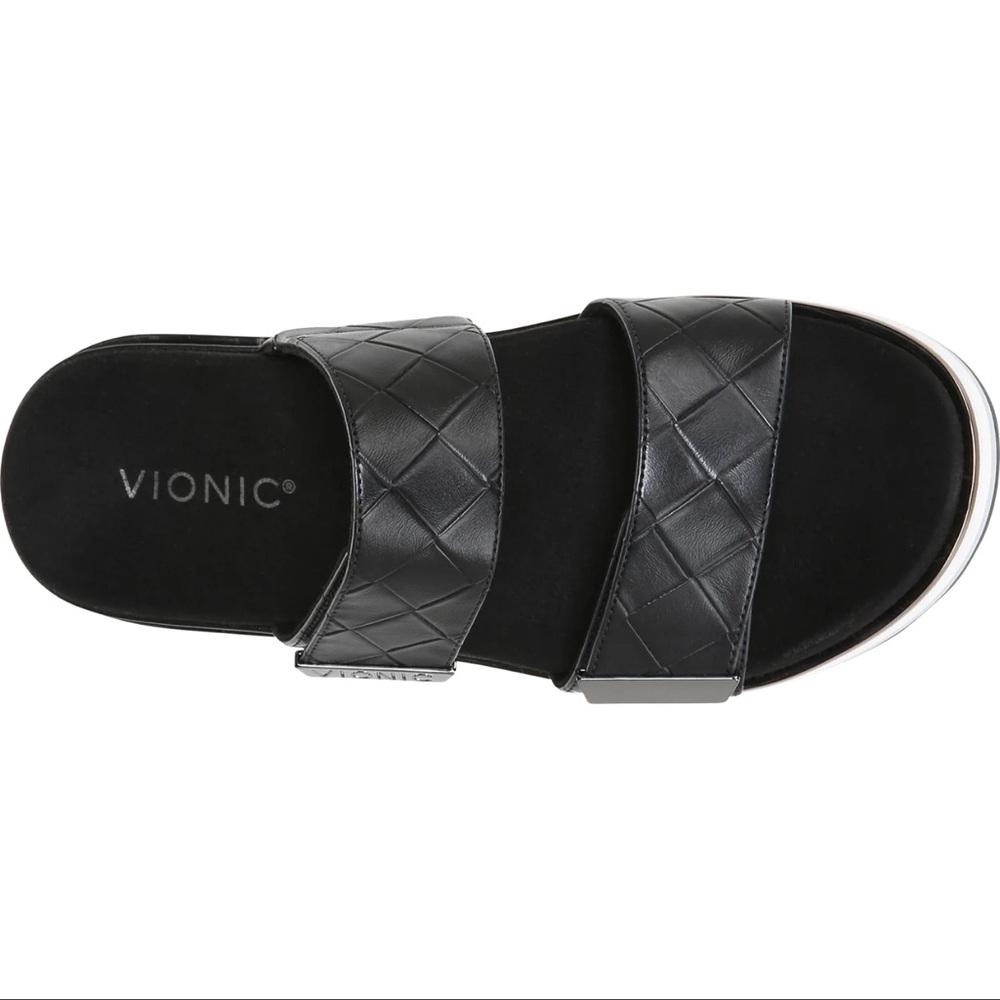 Vionic Brandie platform slide black white sandals - Picture 11 of 11